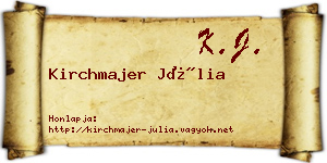 Kirchmajer Júlia névjegykártya